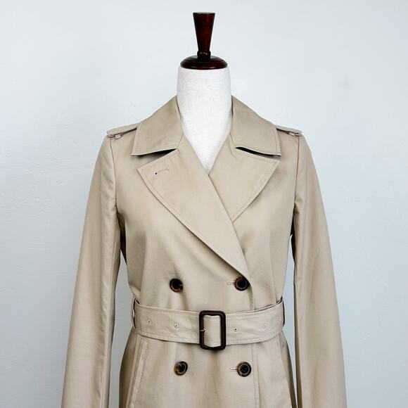 J. Crew Icon Khaki Water-Repellent Belted Trench Coat - Picture 5 of 16